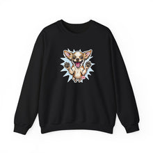 Load image into Gallery viewer, Chihuahua Splash Crewneck Sweatshirt  Cute Jumping Puppy Graphic