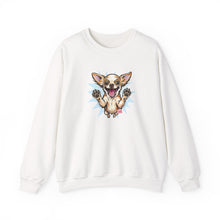 Load image into Gallery viewer, Chihuahua Splash Crewneck Sweatshirt  Cute Jumping Puppy Graphic