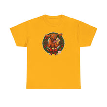 Load image into Gallery viewer, Festive Vizsla Dog Graphic Tee | Unisex Heavy Cotton Shirt for Dog Lovers, Holiday Gift, Animal Lover Apparel, Christmas Tee, Cozy Comfort