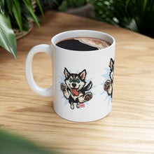 Load image into Gallery viewer, Happy Leaping Siberian Husky Ceramic mug, 11oz and 15oz, Husky Dog Parent Gift