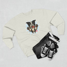 Playful Border Collie Puppy Unisex Sweatshirt, Pet Lover Gift, Cozy Apparel, Dog-Themed Fashion, Cute Dog Crewneck