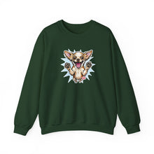 Load image into Gallery viewer, Chihuahua Splash Crewneck Sweatshirt  Cute Jumping Puppy Graphic