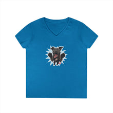 Load image into Gallery viewer, Playful Cane Corso Dog Lover's V-Neck T-Shirt, Pet Owner Gift, Animal Lover Apparel, Casual Tee, Birthday Gift, Women's Everyday Wear