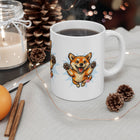 Happy Jumping Shiba Inu Mug | Cute Dog Illustration Ceramic Mug