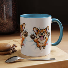 Load image into Gallery viewer, Corgi Coffee Mug - Cute Happy Corgi Accent Mug (11oz)