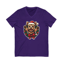 Load image into Gallery viewer, Joyful Christmas Yorkie Tee, Holiday T-Shirt, Festive Pet Shirt, Merry Christmas Top, Unisex Dog Lover Gift