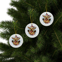 Load image into Gallery viewer, Festive Yellow Lab Dog Ceramic Ornaments, Holiday Decor, Pet Lover Gift, Christmas Decorations, 2-Sided Print, Unique Holiday Keepsake