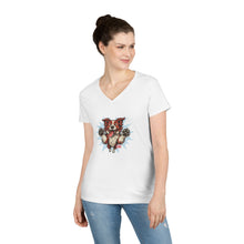 Load image into Gallery viewer, Cute Dog Lover V-Neck T-Shirt, Pet Lover Gift, Animal Rescue Tee, Red and White Border Collie Dog Mom Shirt