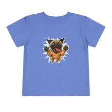 Load image into Gallery viewer, Toddler Tee — Playful Jumping Pug Graphic Shirt for Kids