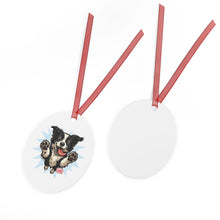Load image into Gallery viewer, Metal Ornaments for Border Collie Lovers, Cute Pet Decoration, Personalized Holiday Gift, Customizable Dog Ornament, Pet Memorial Keepsake