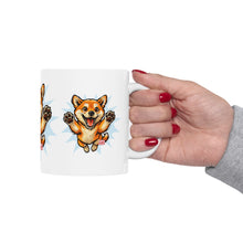 Load image into Gallery viewer, Happy Jumping Shiba Inu Mug | Cute Dog Illustration Ceramic Mug