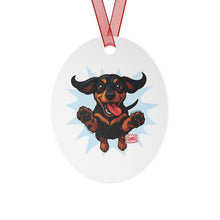 Load image into Gallery viewer, Dachshund Lover's Metal Ornament, Personalized Pet Memorial Decor, Holiday Keepsake, Unique Gift for Dog Owners, Christmas Decoration