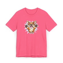 Load image into Gallery viewer, Happy Corgi Jumping T-Shirt | Cute Dog Illustration
