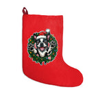 Boston Terrier in Christmas Wreath Christmas Stocking | Holiday Bostie Dog Stocking