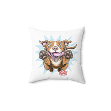 Load image into Gallery viewer, Red Nose Pit Bull Pillow for Pitbull puppy and dog lovers - Spun Polyester Square Pillow
