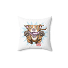 Red Nose Pit Bull Pillow for Pitbull puppy and dog lovers - Spun Polyester Square Pillow