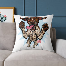 Load image into Gallery viewer, Fun German Shorthaired Pointer Dog Square Canvas Pillow