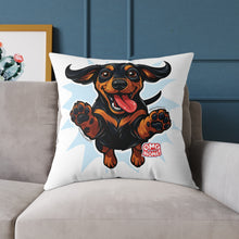 Load image into Gallery viewer, Playful Happy Dachshund Pillow , Multiple size options, Dachshund Lover Gift