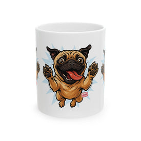 Pug Lover's Ceramic Mug - Fun Dog Mug for Pet Lovers, Coffee Cup, Gifts for Dog Owners, Funny Pet Mug, Cute Pug Design