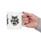 Happy Leaping Siberian Husky Ceramic mug, 11oz and 15oz, Husky Dog Parent Gift