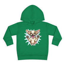 Load image into Gallery viewer, Happy Jumping Chihuahua Toddler Hoodie | Cute Dog Paw Print Design