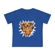 Load image into Gallery viewer, Happy Dachshund Puppy Baby T-Shirt | Cute Dog Graphic, Playful Paws
