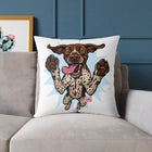 Fun German Shorthaired Pointer Dog Square Canvas Pillow