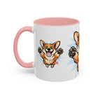 Excited Leaping Corgi  Accent Coffee Mug - Cute Dog Lover Gift (11oz)