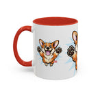 Excited Leaping Corgi  Accent Coffee Mug - Cute Dog Lover Gift (11oz)