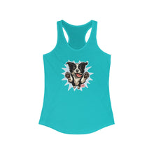 Load image into Gallery viewer, Cute Border Collie Lover Women's Racerback Tank, Pet Lover Gift, Summer Sports Top, Dog Mom Shirt, Animal Design Tank