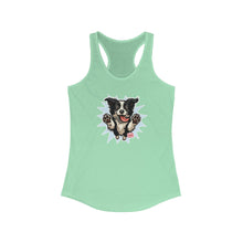 Load image into Gallery viewer, Cute Border Collie Lover Women's Racerback Tank, Pet Lover Gift, Summer Sports Top, Dog Mom Shirt, Animal Design Tank