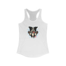 Load image into Gallery viewer, Cute Border Collie Lover Women's Racerback Tank, Pet Lover Gift, Summer Sports Top, Dog Mom Shirt, Animal Design Tank