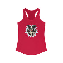Load image into Gallery viewer, Cute Border Collie Lover Women's Racerback Tank, Pet Lover Gift, Summer Sports Top, Dog Mom Shirt, Animal Design Tank