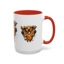 Load image into Gallery viewer, Happy Dachshund Jumping Mug | Accent Coffee Mug, 11oz 15oz