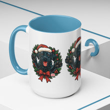 Load image into Gallery viewer, Christmas Black Labrador Dog Coffee Mug, Holiday Mug, Pet Lover Gift, Festive Black Mug, Dog-Themed Drinkware