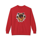 Playful Pug Crewneck Sweatshirt - Cozy Unisex Fleece, Dog Lover Gift, Pet Apparel, Cute Sweatshirt, Fun Dog Design