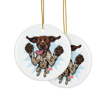 Load image into Gallery viewer, German Shorthaired Pointer Dog Lover Ceramic Ornaments - 2-Sided Print for Holiday Cheer