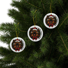 Load image into Gallery viewer, Festive German Shepherd Puppy Ceramic Ornaments, Holiday Decor, Personalized Gifts, Tree Decorations, My First Christmas