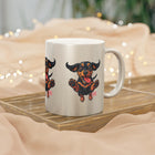 Happy Dachshund Illustration Metallic Mug | Silver or Gold
