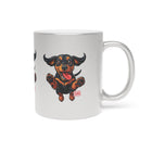 Happy Dachshund Illustration Metallic Mug | Silver or Gold
