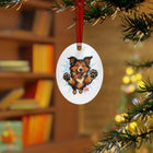 Metal Ornament featuring a Playful Collie Dog Design, Christmas Decoration, Collie Lover Gift, Personalized Holiday Keepsake