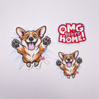 Happy Corgi weatherproof decal for car, travel mug, or laptop. Welsh Corgi Dog Mom Gift