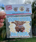 Chocolate Labrador Retriever - Squirrel Patrol - Premium Quality Weatherproof Indoor Outdoor Stickers Decal for the Chocolate Lab Puppy Dog Lover