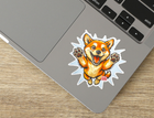 Happy Shiba Inu weatherproof decal for car, travel mug, or laptop. Shiba Dog Mom Gift