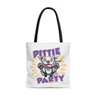 Happy White Pitbull Puppy Dog Tote Bag (AOP)