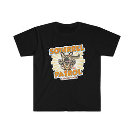 German Shepherd Puppy Dog Squirrel Patrol Unisex Softstyle T-Shirt