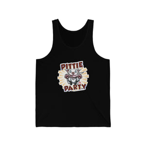 Happy White Pitbull Puppy Dog - Pittie Party  - Unisex Jersey Tank