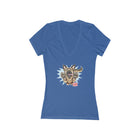 Women's Jersey Short Sleeve Deep V-Neck Tee - German Shepherd