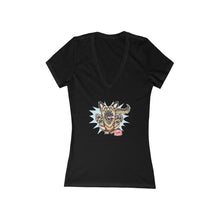 Load image into Gallery viewer, Women's Jersey Short Sleeve Deep V-Neck Tee - German Shepherd
