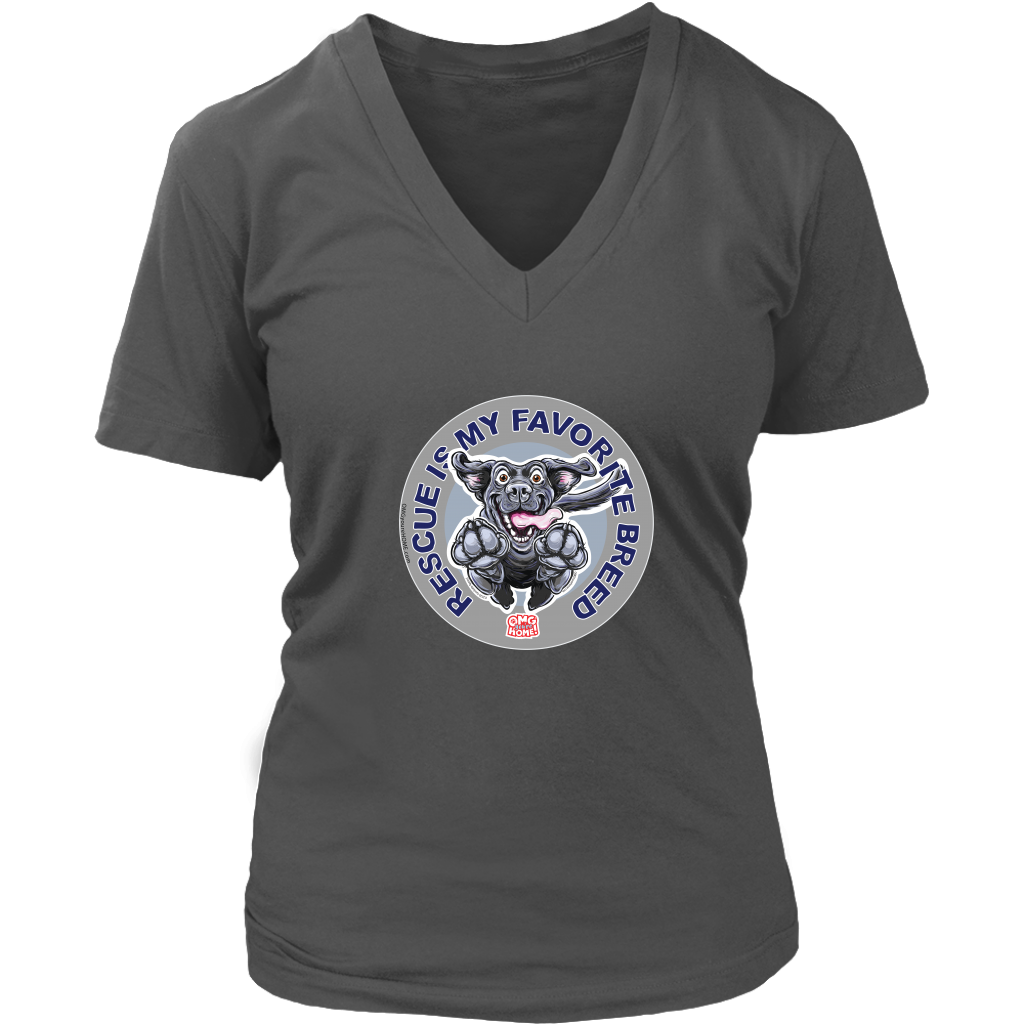 Rescue is My Favorite Breed - Black Labrador Womens V-Neck